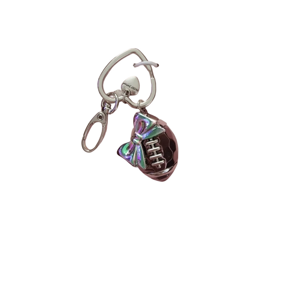 Betsey Johnson Iridescent Football Keychain with Bow